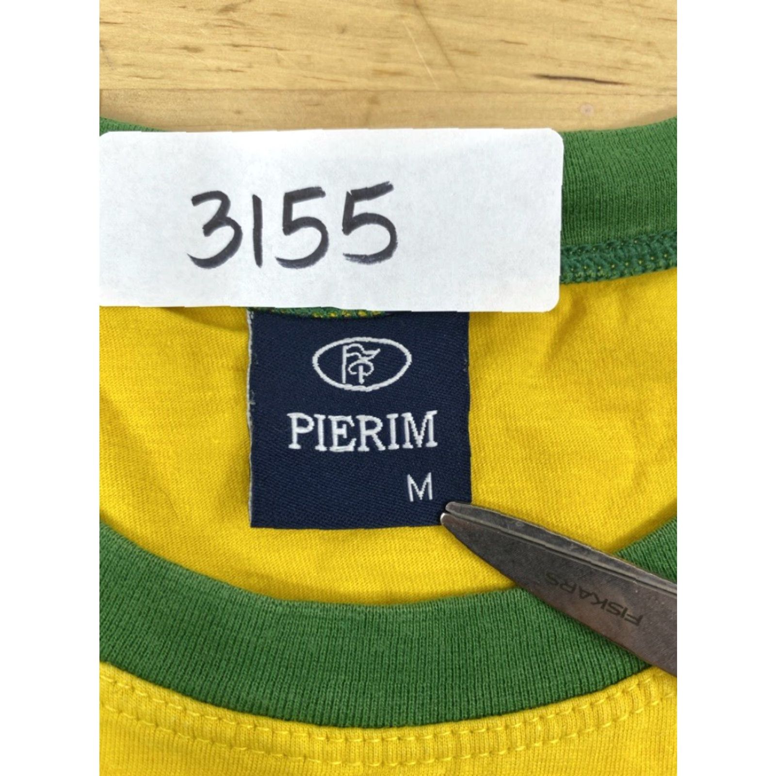 Vintage Pierim Mens T-Shirt Yellow Short Sleeve Crew Neck 2014 Size M Brazil 3155 Size US M / EU 48-50 / 2 - 4 Thumbnail