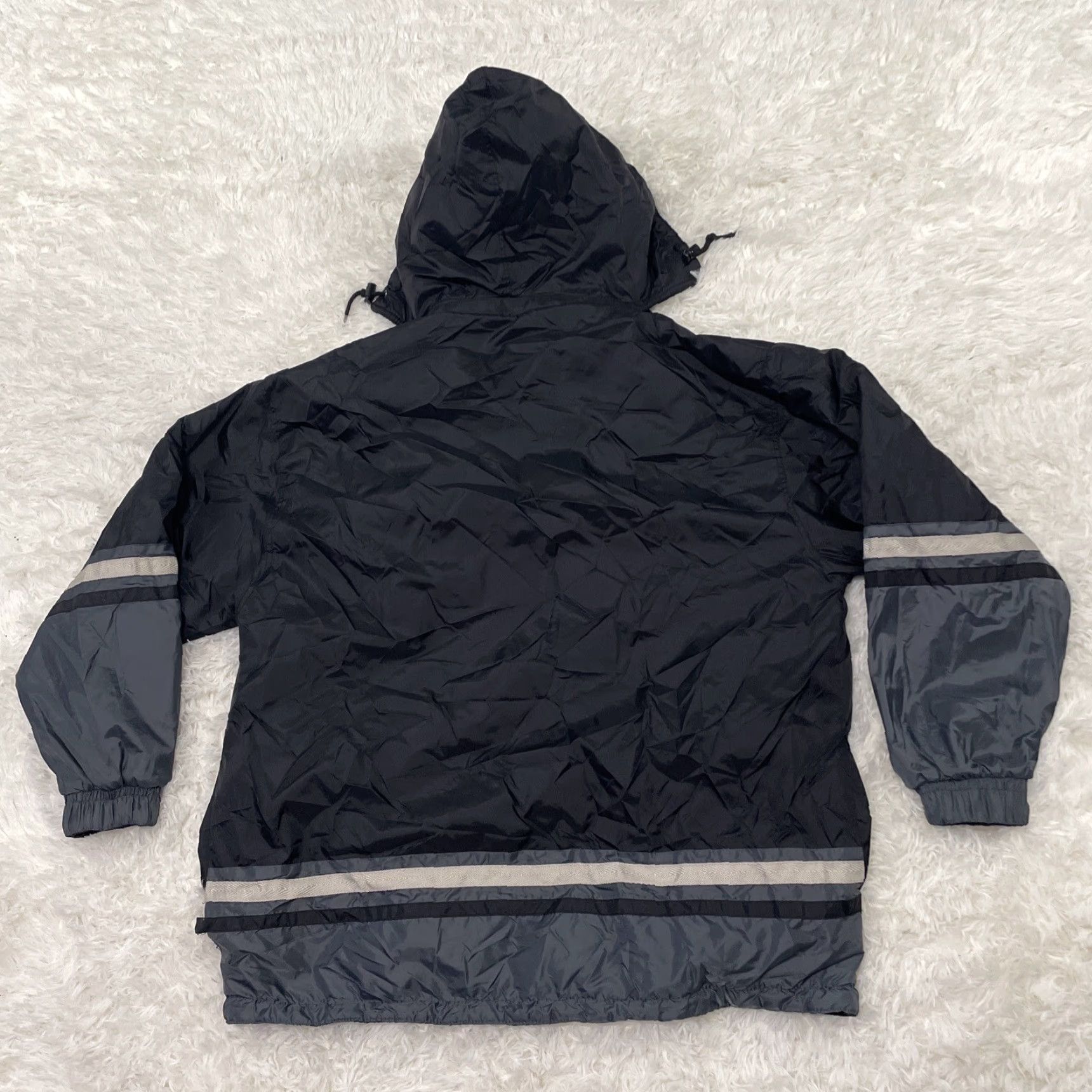 Vintage VINTAGE XNT Jacket Men L Zip Hood Black Geometric Cut Sew Fleece Lined Ski Anorak Nylon Softshell Insulated Regular Size XNT Mens Size US L / EU 52-54 / 3 - 4 Thumbnail