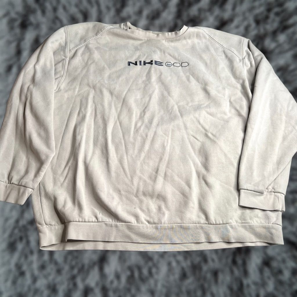 Nike VINTAGE Nike ECO Sweatshirt 2XL Beige Crewneck Men's Sweatshirt 90s Nike ECO 2000s Logo Size US XXL / EU 58 / 5 - 1 Thumbnail