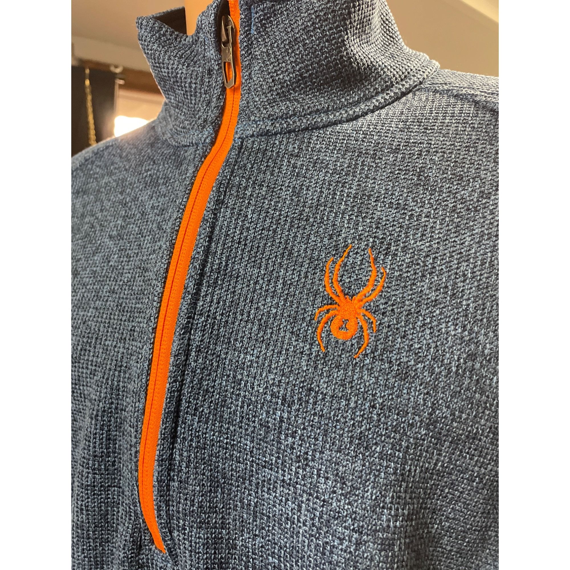 Spyder Spyder Men's Blue/Orange Half Zipper Pullover Sweater Size L Size US L / EU 52-54 / 3 - 4 Thumbnail