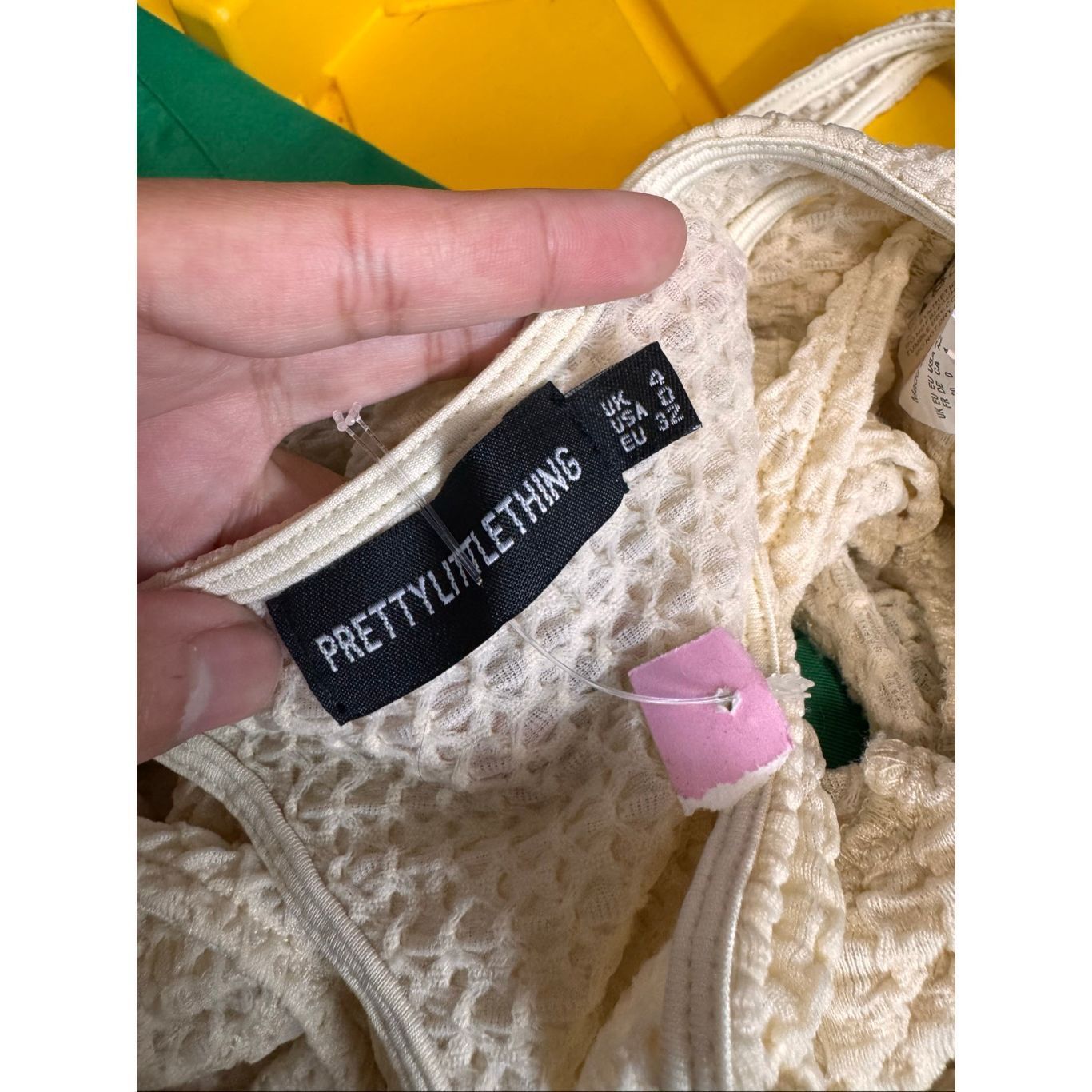 Other PrettyLittleThing Cream Crochet Textured Cutout Crop Top – Size XS Size XS / US 0-2 / IT 36-38 - 6 Thumbnail