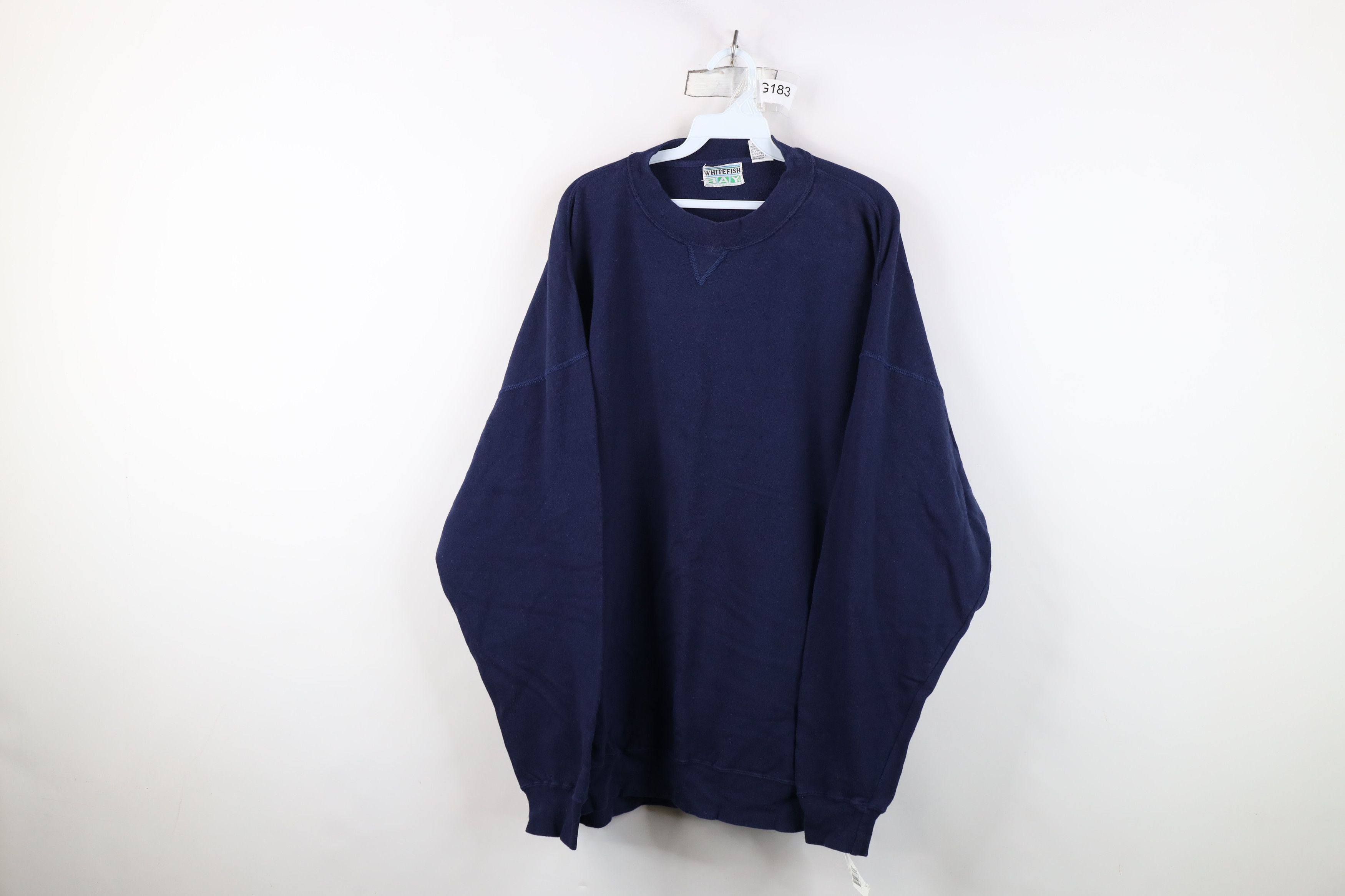 Vintage Deadstock Vintage 90s Streetwear Terry Sweatshirt Blue Size US XL / EU 56 / 4 - 1 Thumbnail