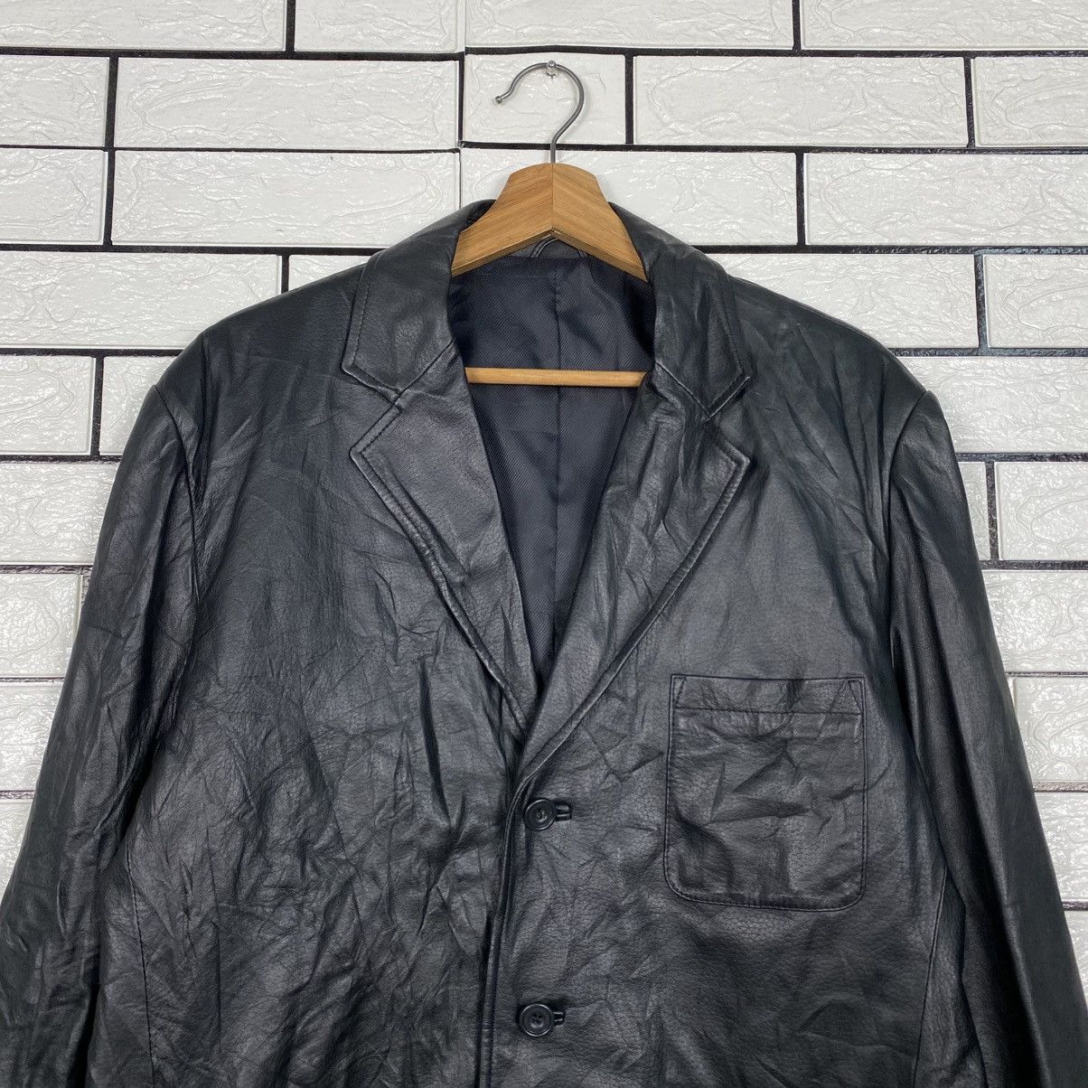 Japanese Brand 📌Vintage Leather Jacket Biker Mano di Italiani Issey Miyake Size US L / EU 52-54 / 3 - 4 Thumbnail