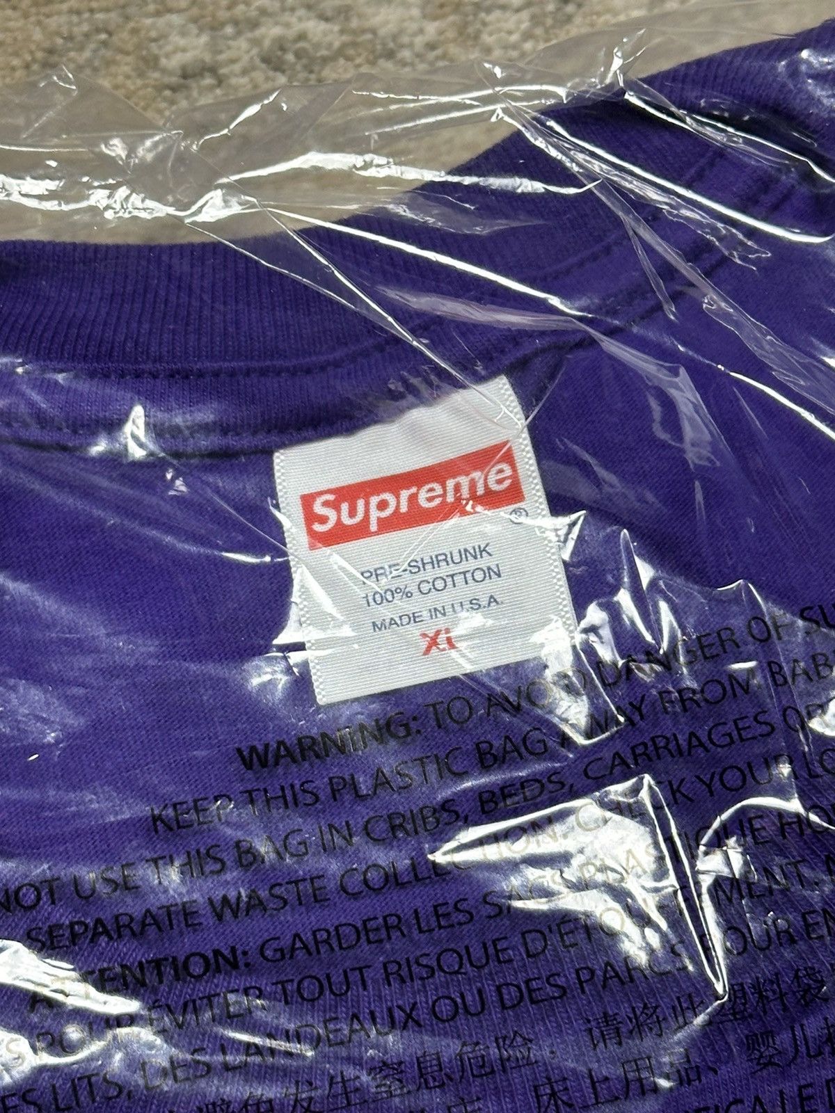 Supreme Supreme Pound Tee - Purple - XL - FW23 Size US XL / EU 56 / 4 - 5 Thumbnail