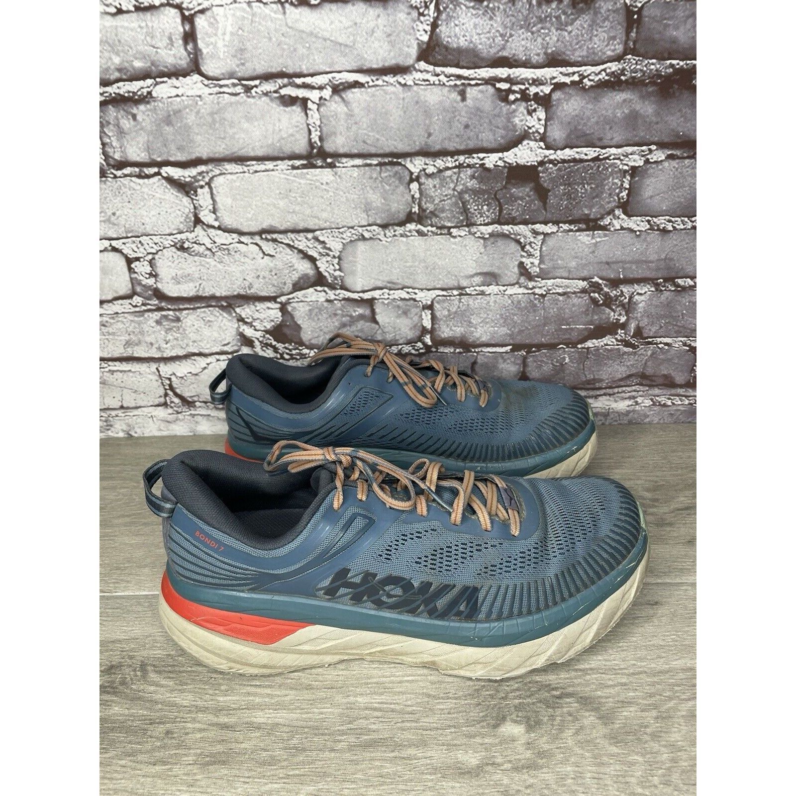 Hoka Hoka One One Bondi 7 110518 RTOS Blue Synthetic Running Shoe Size US 10.5 / EU 43-44 - 18 Thumbnail