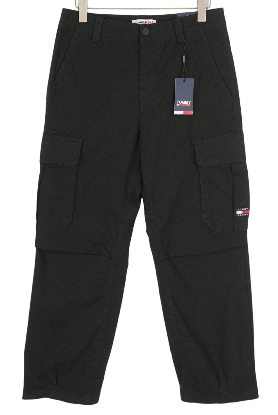 Tommy Hilfiger AIDEN BAGGY CARGO W32/L32 Black Textured Zip Trousers 85169 Size US 32 / EU 48 - 1 Thumbnail