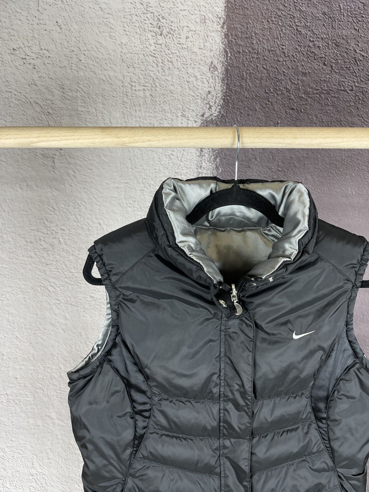 Nike Nike vintage y2k reversible black silver down vest drill Size L / US 10 / IT 46 - 4 Thumbnail