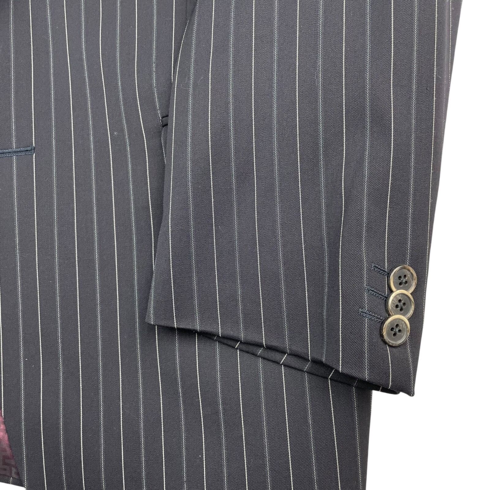 Corneliani Corneliani Trend Men's 2-Button Suit Black Bold Pinstripe • Size 42L - 4 Thumbnail