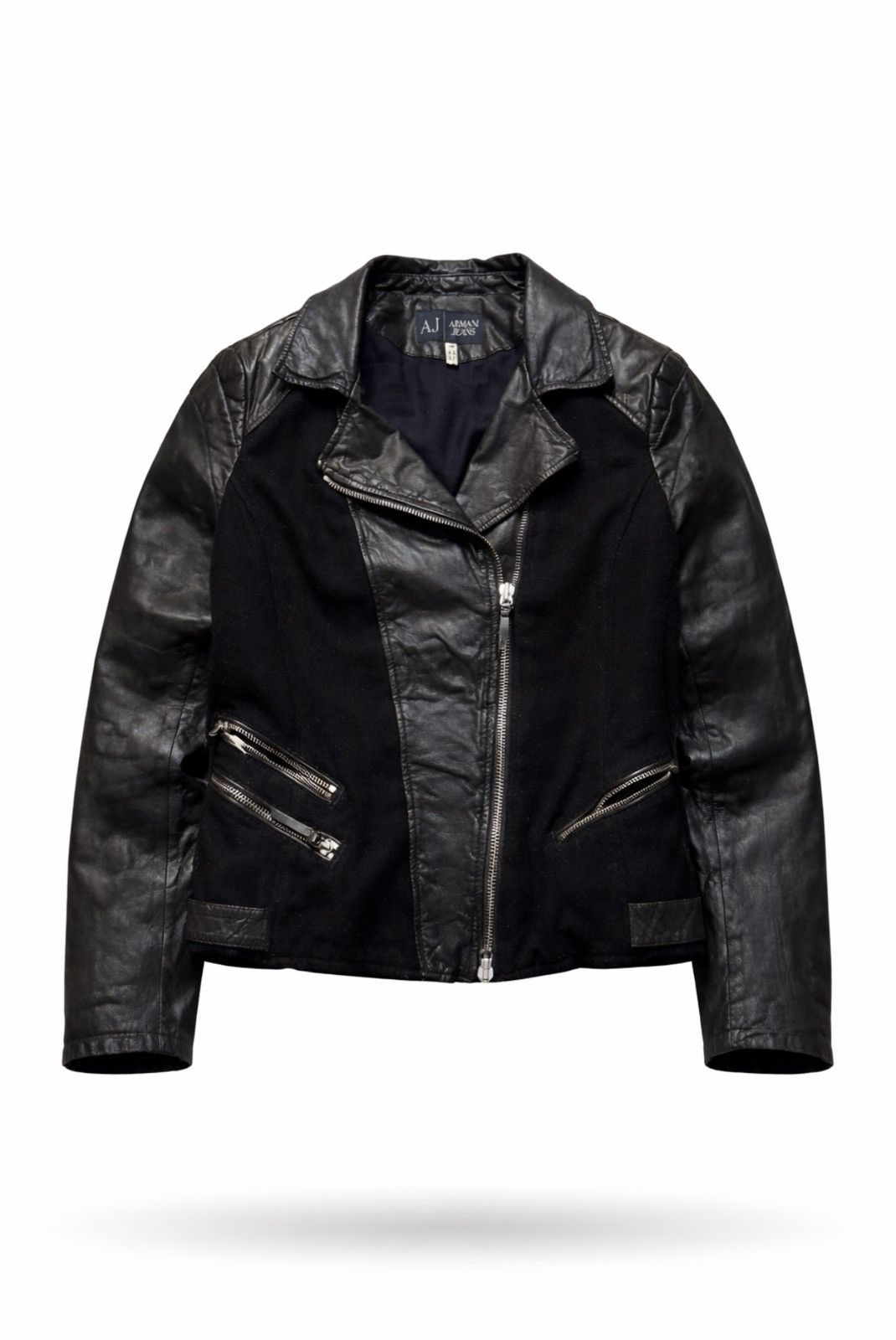 Emporio Armani 00s Emporio Armani Leather Jacket Rare Luxury Vintage Size L / US 10 / IT 46 - 1 Thumbnail