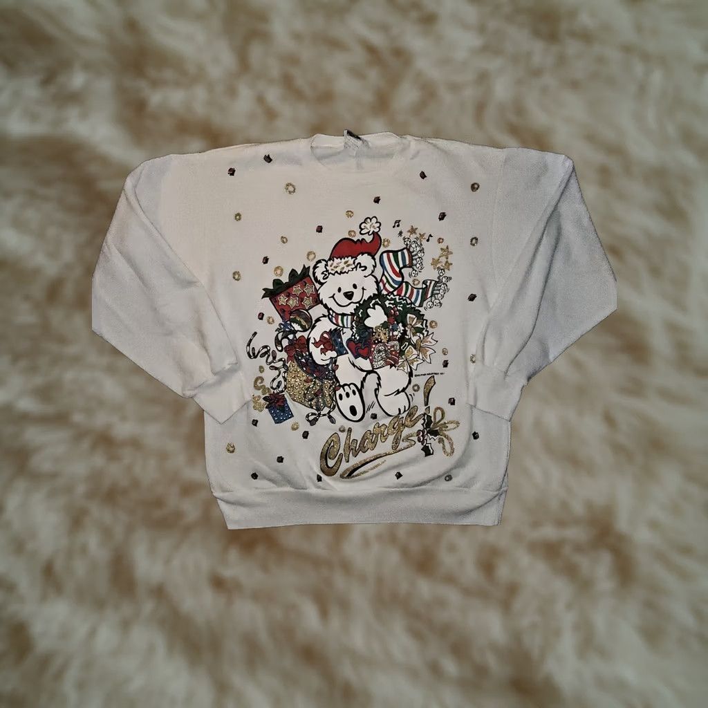 Vintage VINTAGE Quips Christmas Sweater Women's XL White 90s Pullover Christmas Animals Holiday Womens XL White Quips Sweater Size XL / US 12-14 / IT 48-50 - 1 Thumbnail