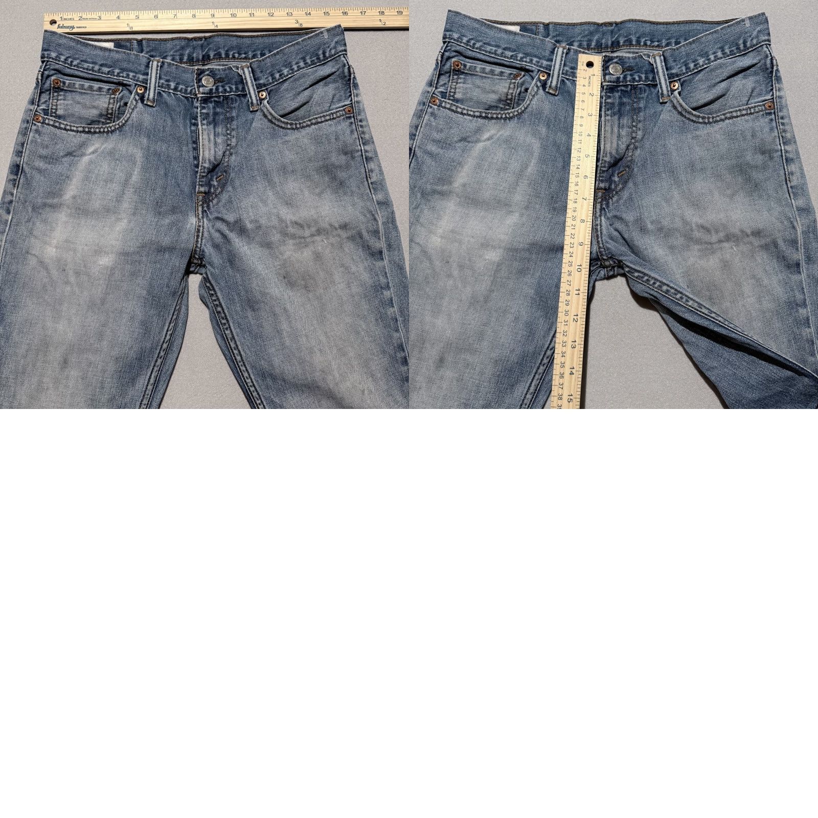 Levi's Levi’s Jeans Men Blue Denim Mid Rise Distressed Zip Fly 31x30 Straight Slim - 5-Pocket Design Vintage No Size US 31 - 9 Thumbnail