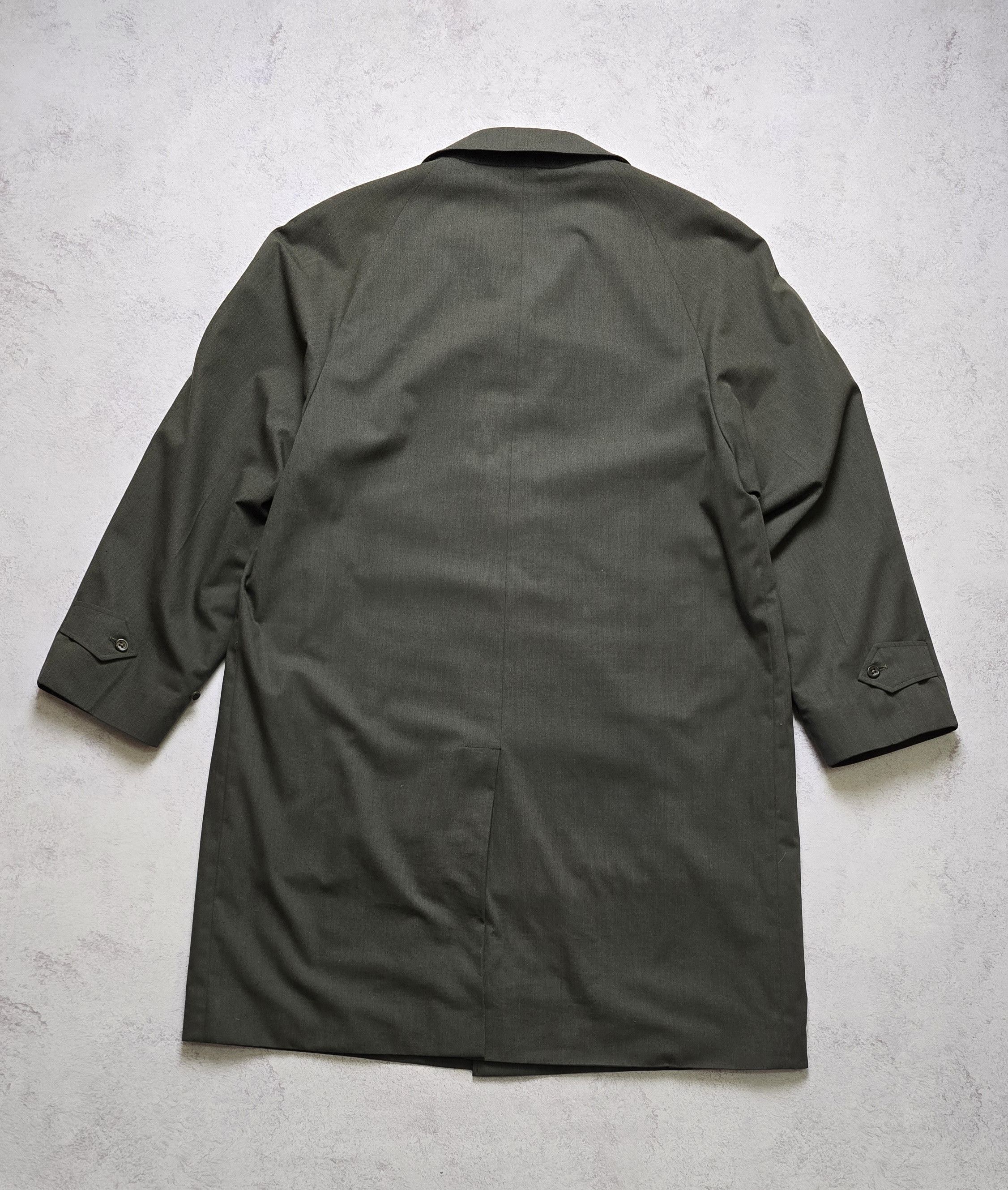 Burberry Vintage Burberrys Mac Coat Men’s 42R L Olive Green Balmacaan Size US L / EU 52-54 / 3 - 3 Thumbnail