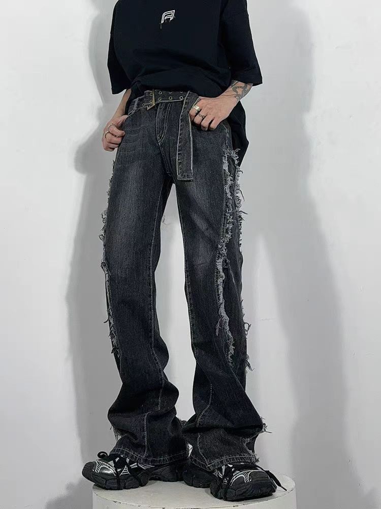 Japanese Brand × Jean Washed hip-hop street punk baggy jeans Size US 34 / EU 50 - 4 Thumbnail