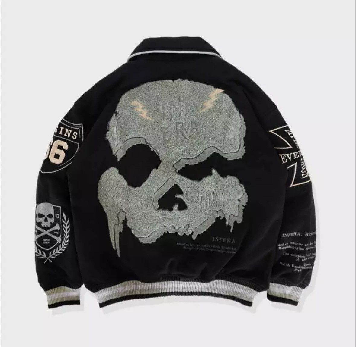 image of Varsity Jacket Limited Edition Jacket Varsity Embroidered in Black, Men's (Size Large)