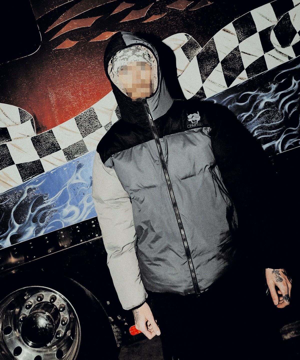 Fuck The Population × G59 Records G*59 POLY FILL DOWN JACKET CHARCOAL COLOR BLOCK PUFFER PARKA Size US XXL / EU 58 / 5 - 1 Thumbnail