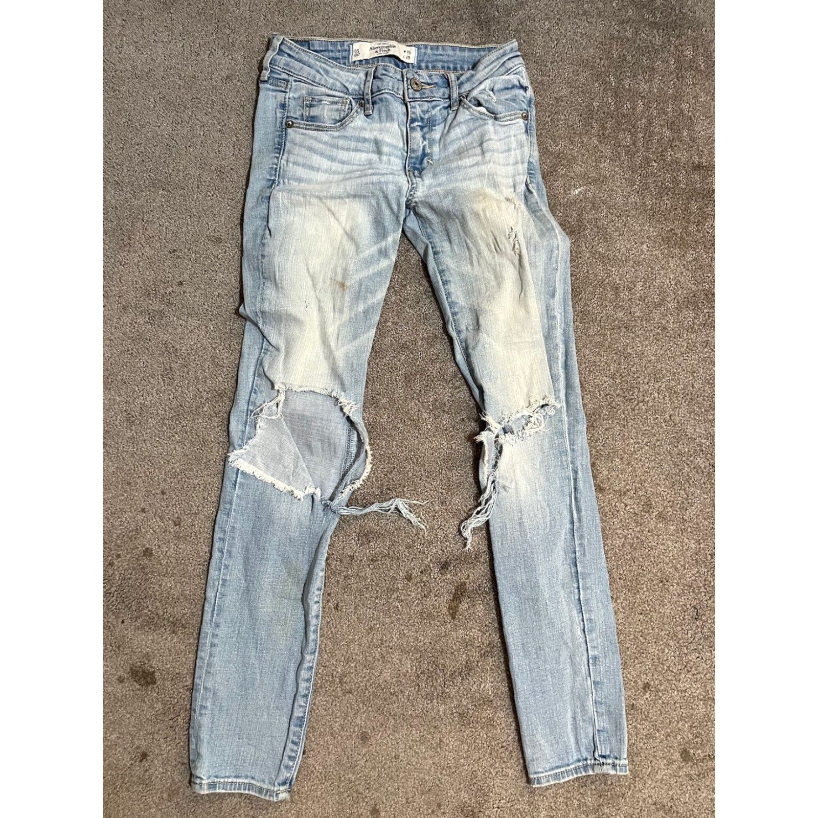 Abercrombie & Fitch VINTAGE Abercrombie & Fitch Jeans Womens 0S Distress Super Skinny 25x29 Destroyed Size 25" / US 0 / IT 36 - 3 Thumbnail