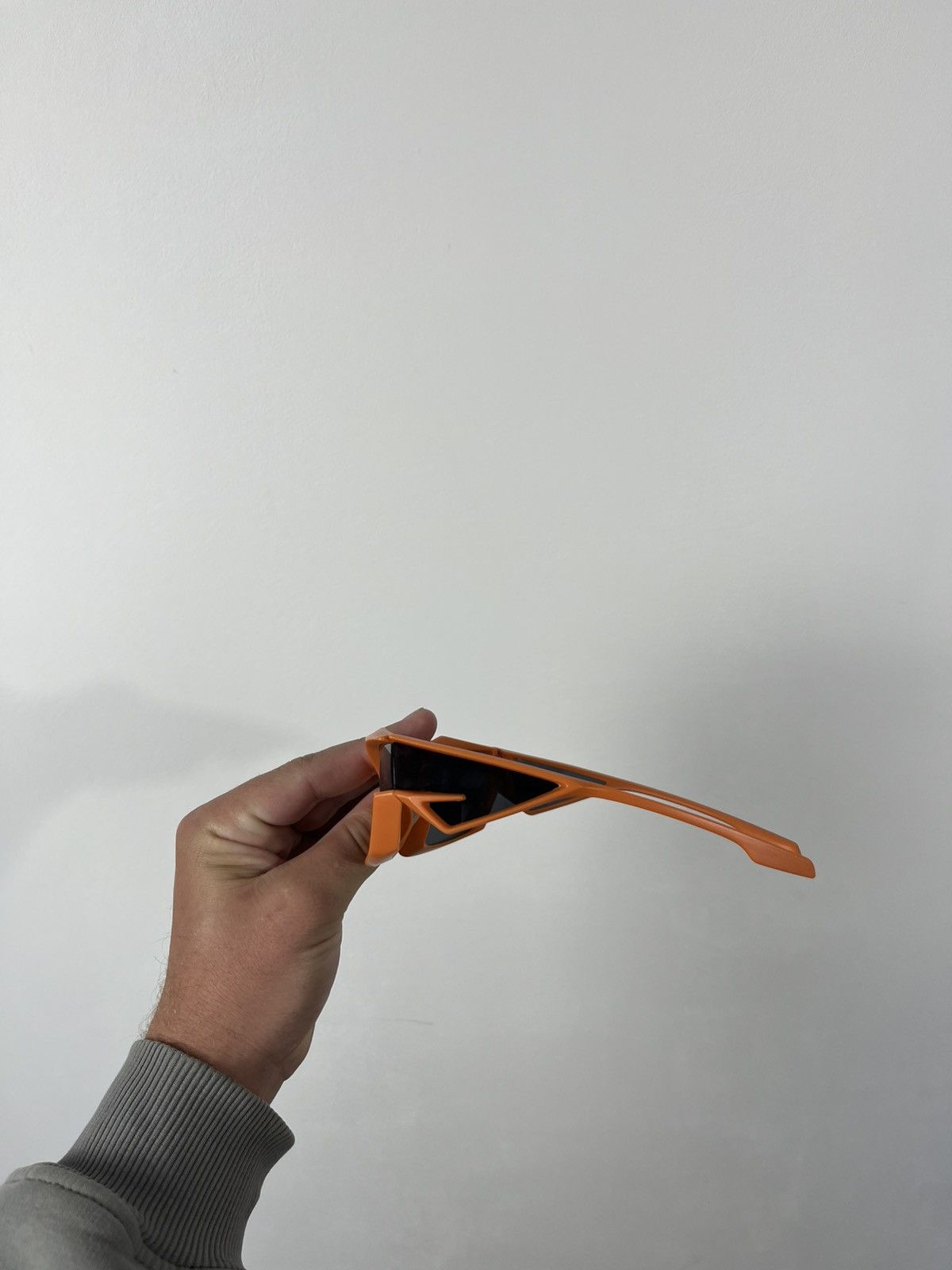 Japanese Brand × Vintage Y2K Futuristic Techwear Orange Shield Sunglasses Black Lens Size ONE SIZE - 8 Thumbnail