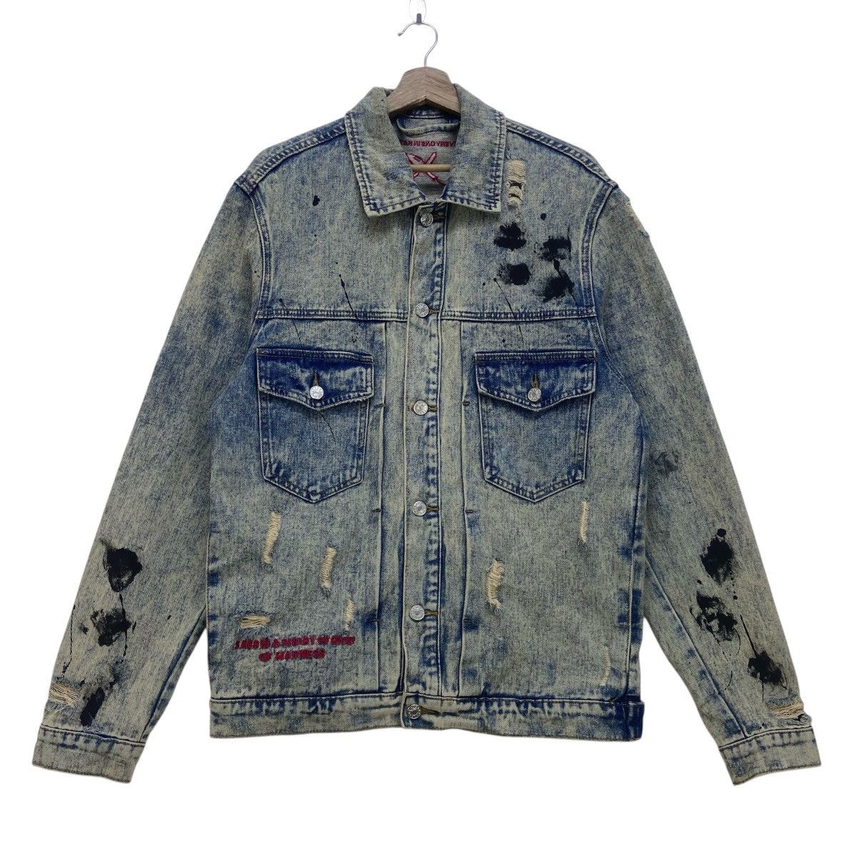 Japanese Brand Japanese Brand Distressed Denim Paint Splatter Denim Jacket Size US M / EU 48-50 / 2 - 2 Thumbnail