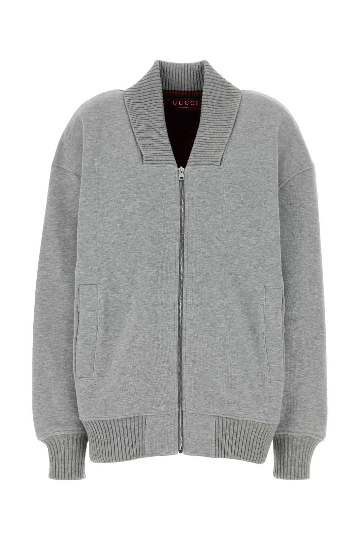 Gucci Grey Cotton Blend Bomber Jacket Size S / US 4 / IT 40 - 1 Thumbnail