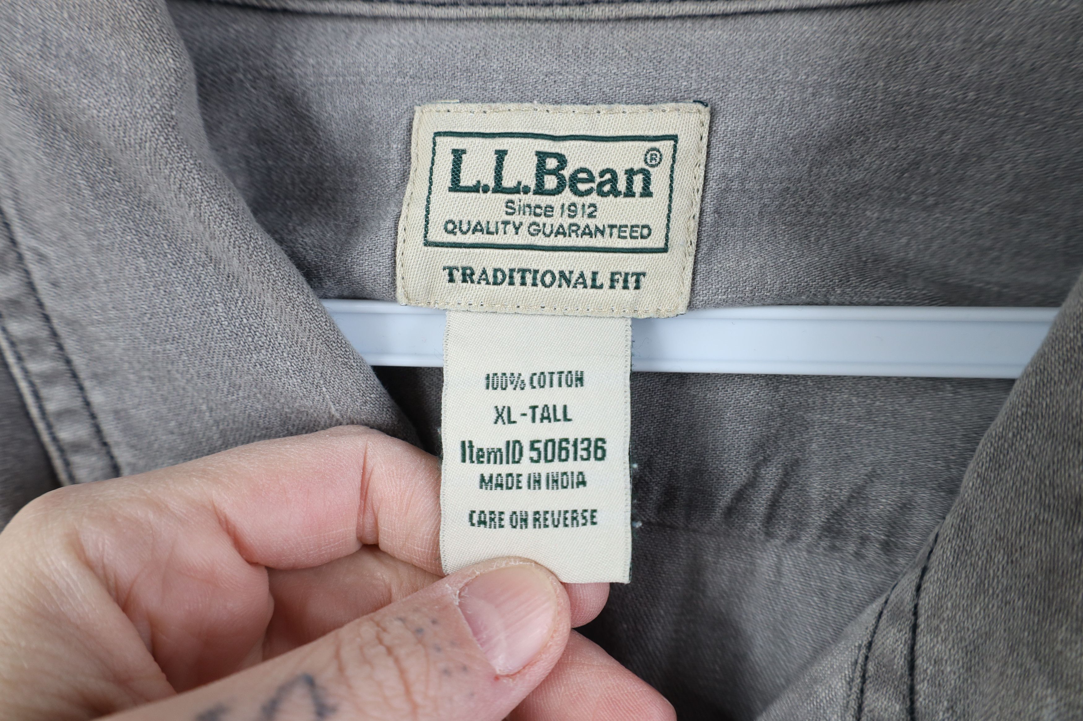 L.L. Bean Vintage LL Bean Stonewash Double Pocket Button Shirt Gray Size US XL / EU 56 / 4 - 11 Thumbnail