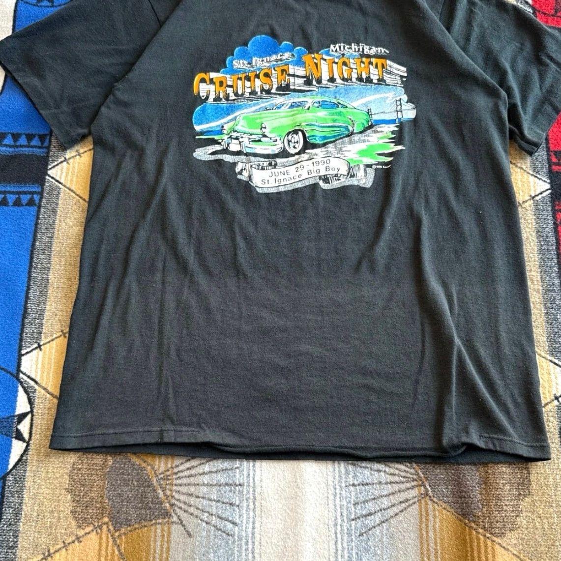 Jerzees VINTAGE 1990 Cruise Night Hot Rod Car T-Shirt Size L Jerzees Men Black 90s Cars Shirt Size US L / EU 52-54 / 3 - 4 Thumbnail