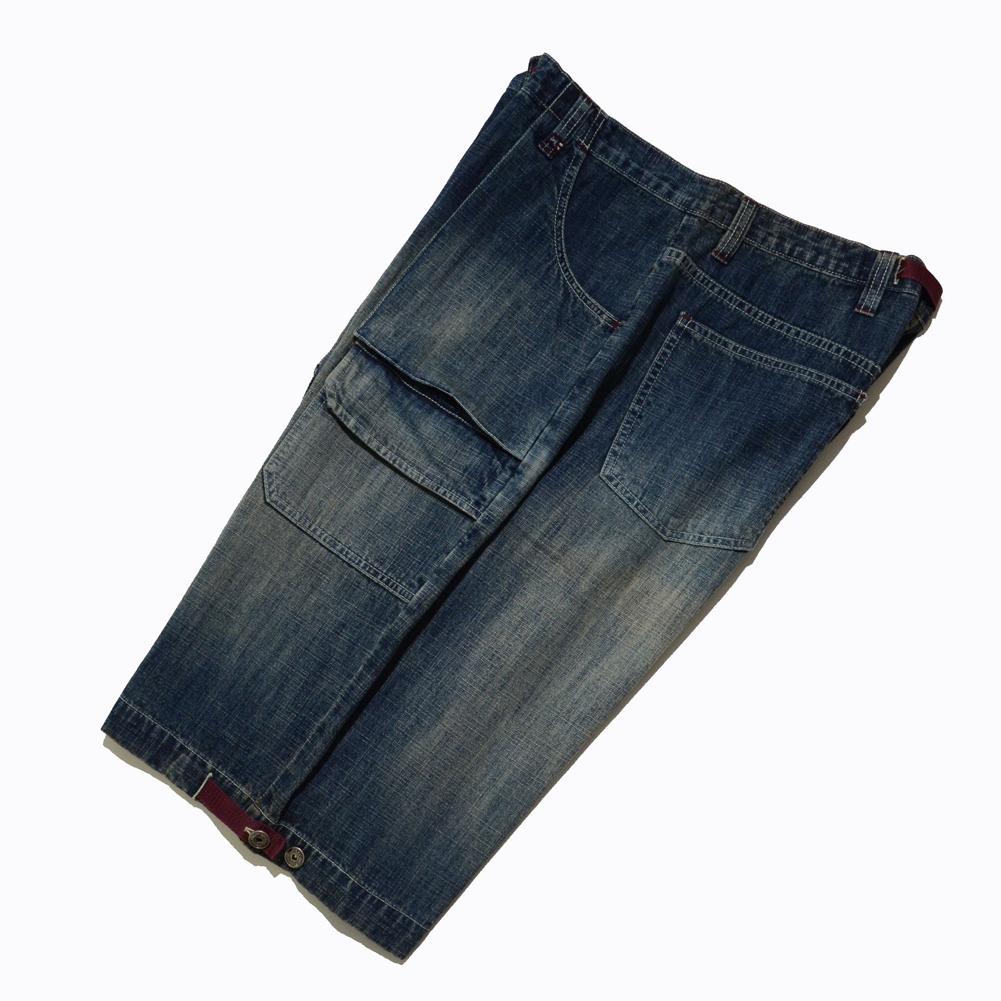 Phat Farm [Folded Color Stain] PF Rare Cargo Denim 90s Streetwear Size US 30 / EU 46 - 3 Thumbnail