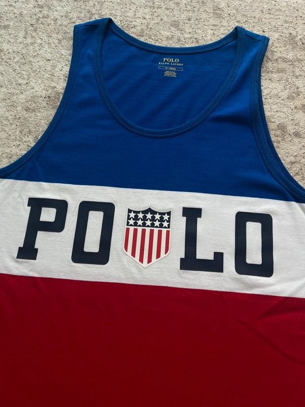 Polo Ralph Lauren Polo Ralph Lauren 2019 Deadstock Top Tank Stadium Spell Out Size US M / EU 48-50 / 2 - 2 Thumbnail
