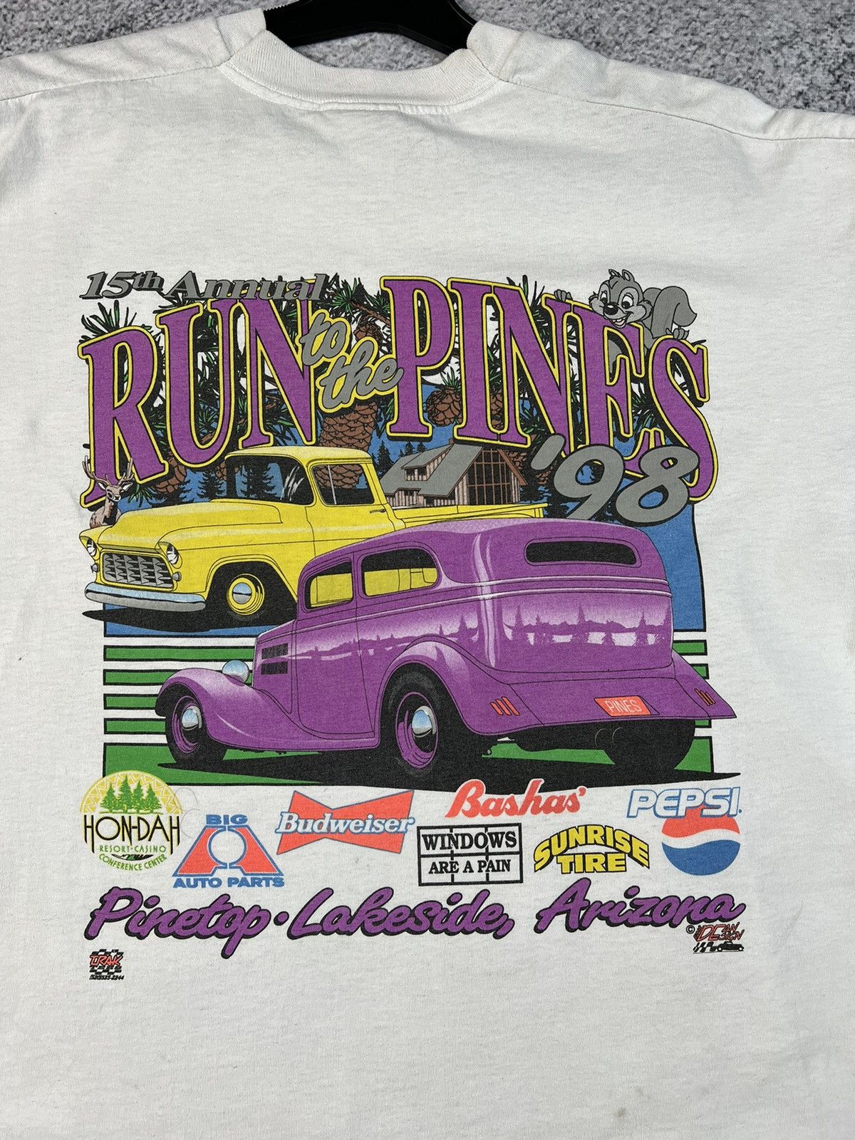 Band Tees × Vintage Vintage FOTL White Run to the Pines Pinetop Lakeside Arizona Size US XL / EU 56 / 4 - 12 Thumbnail