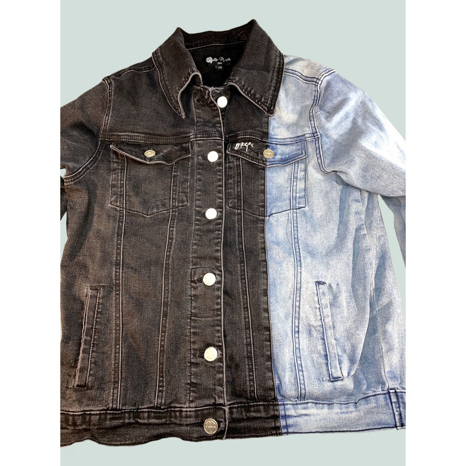 Vintage FILTHY WEALTH CLOTHING Women ORIGINAL SPLIT Denim Jacket XS Black Basic Jacket Denim Jacket Jacket Women XS Black Size XS / US 0-2 / IT 36-38 - 1 Thumbnail