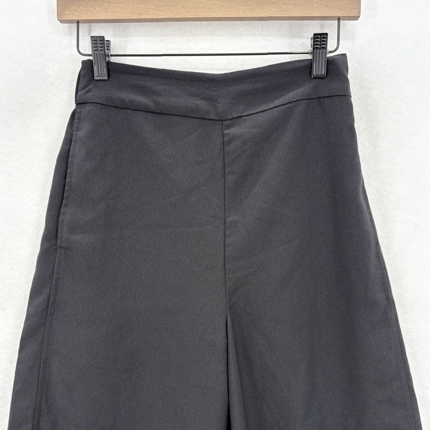 Madewell Madewell Pants Womens XS Black Wide-Leg Cropped Pull On Elastic Waist Casual Size 26" / US 2 / IT 38 - 2 Thumbnail