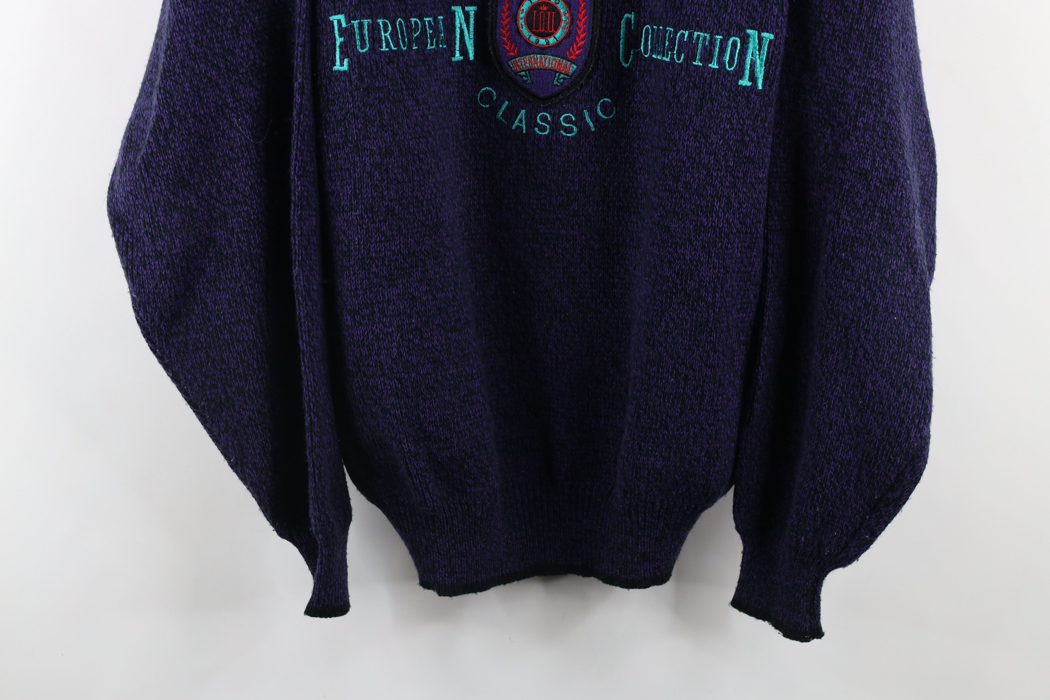 Vintage Vintage 90s IOU Streetwear Legendary Knit Mock Neck Sweater Size US L / EU 52-54 / 3 - 3 Thumbnail