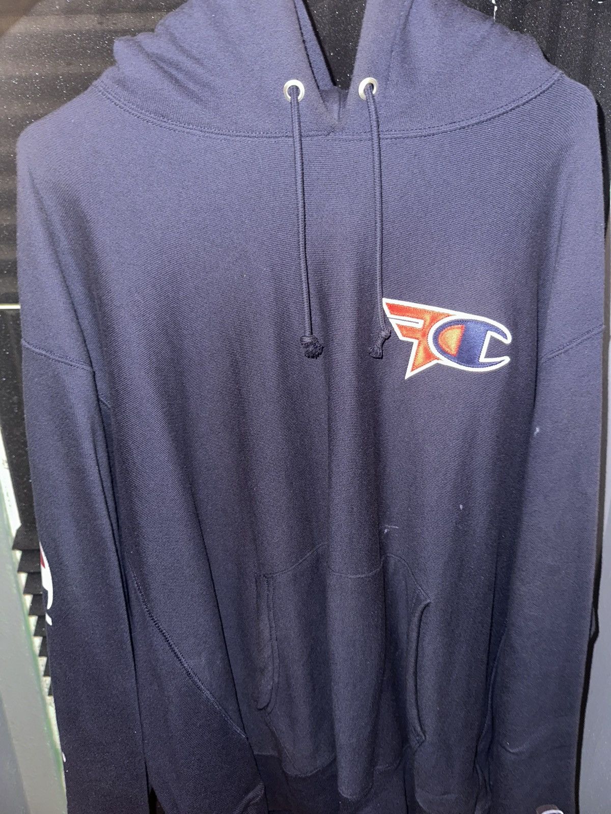 Faze x champion hoodie navy blue hotsell