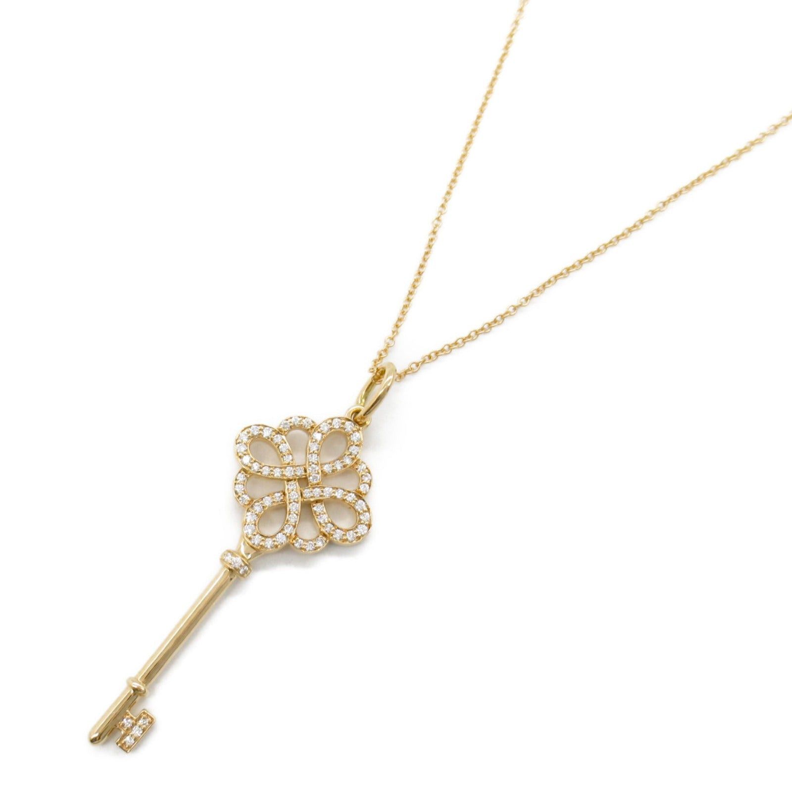 Tiffany & Co. Tiffany Co Knot Key Necklace Diamond K18Pg (Pink Gold) Clear Size ONE SIZE - 1 Thumbnail