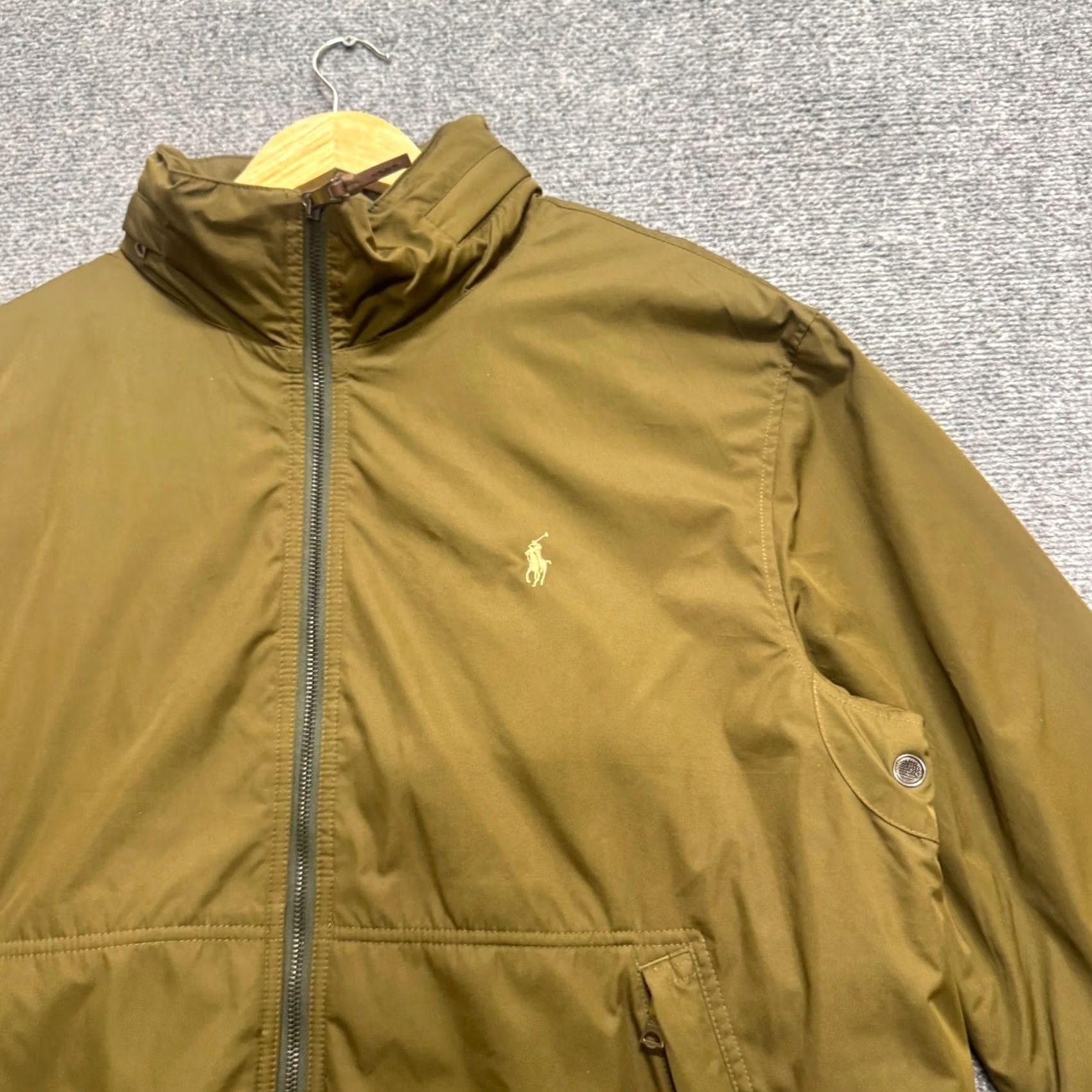 Ralph Lauren VINTAGE Polo Ralph Lauren Zip Bomber Jacket Hidden Hoodie Fleece Lined Green Mens XL Size US XL / EU 56 / 4 - 7 Thumbnail