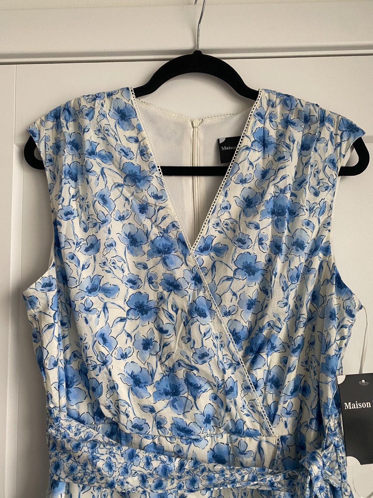 Other Maison Tara Sleeveless Mixed Bluebell Print Wrap Maxi Dress Size XL / US 12-14 / IT 48-50 - 6 Thumbnail