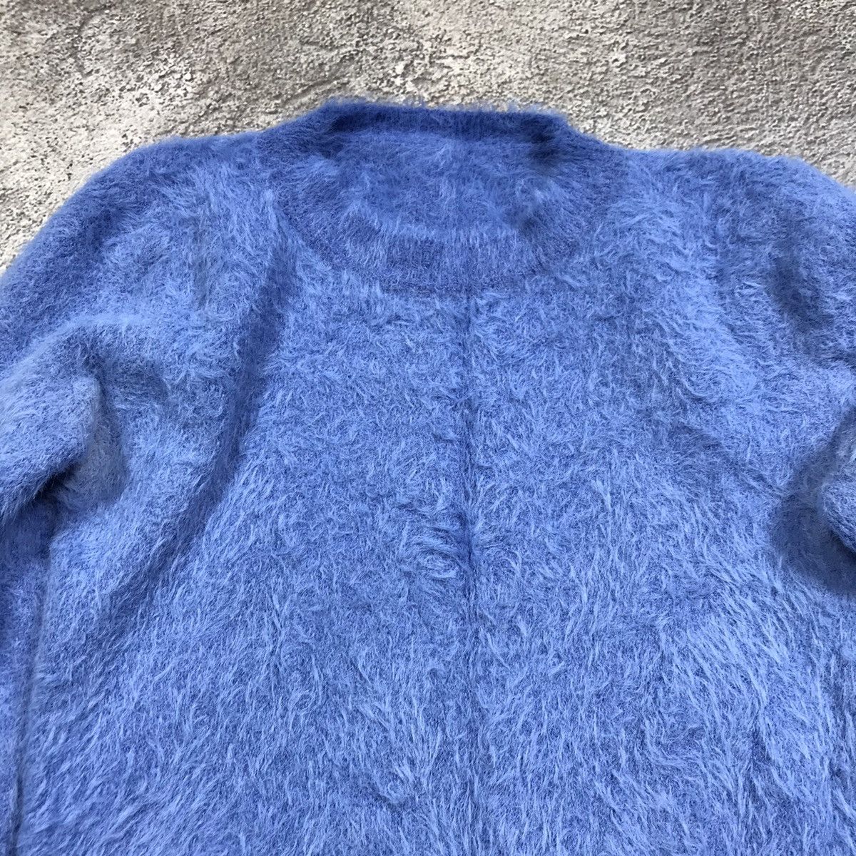 Vintage Vintage 90s Oversized Mohair Knit Sweater Grunge Blue Logo S Size S / US 4 / IT 40 - 3 Thumbnail