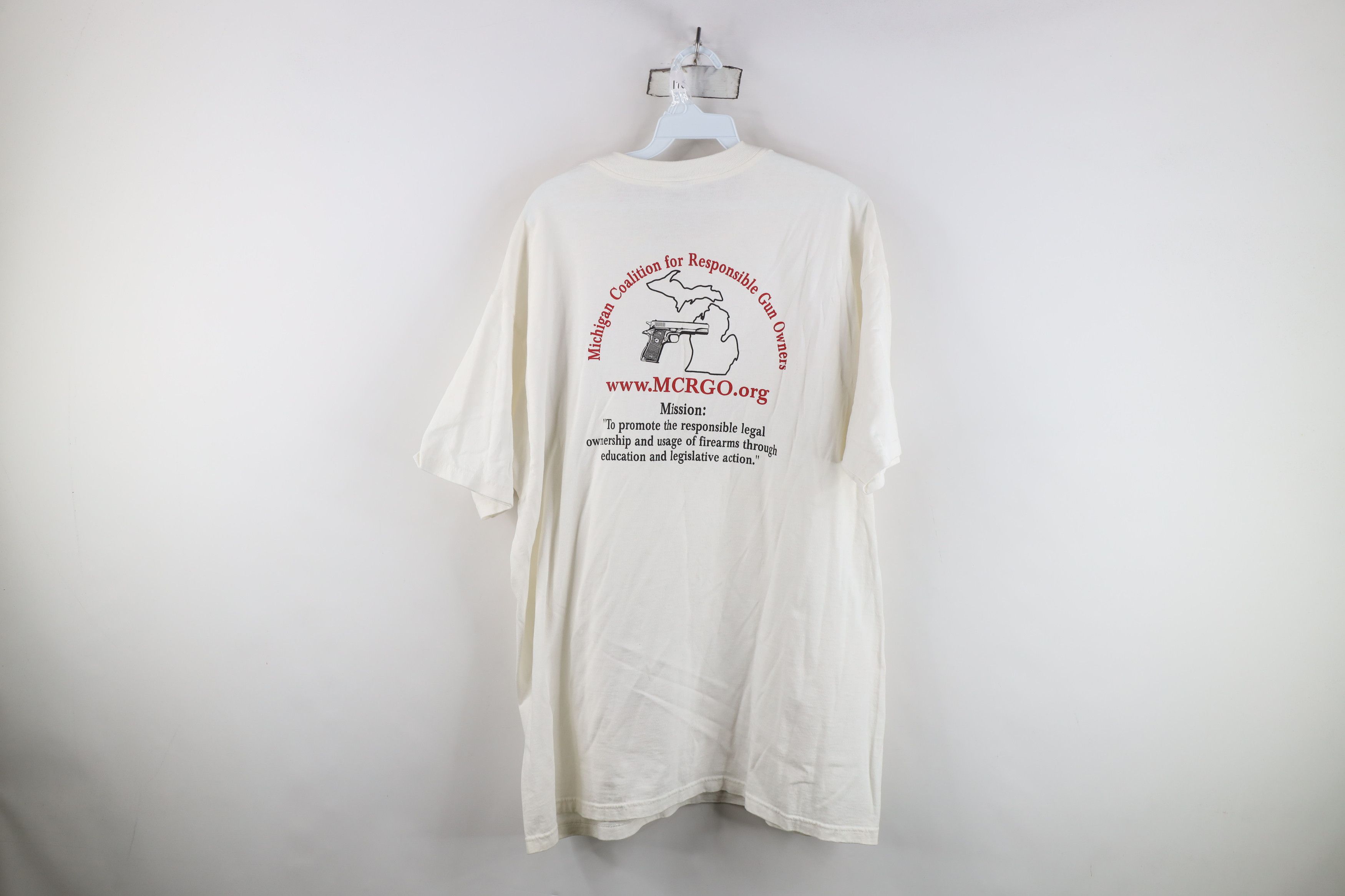 Vintage Vintage Coalition for Responsible Gun Owners T-Shirt White Size US XXL / EU 58 / 5 - 11 Thumbnail