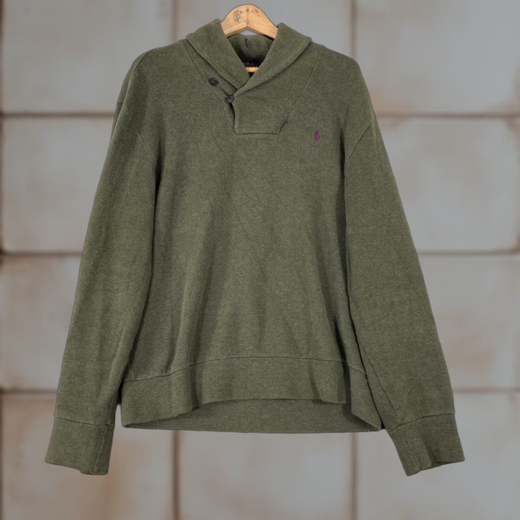 Polo Ralph Lauren Polo Ralph Lauren Sweater Mens L Green Shawl Neck Elbow Patches Pullover Shirt Size US L / EU 52-54 / 3 - 1 Thumbnail