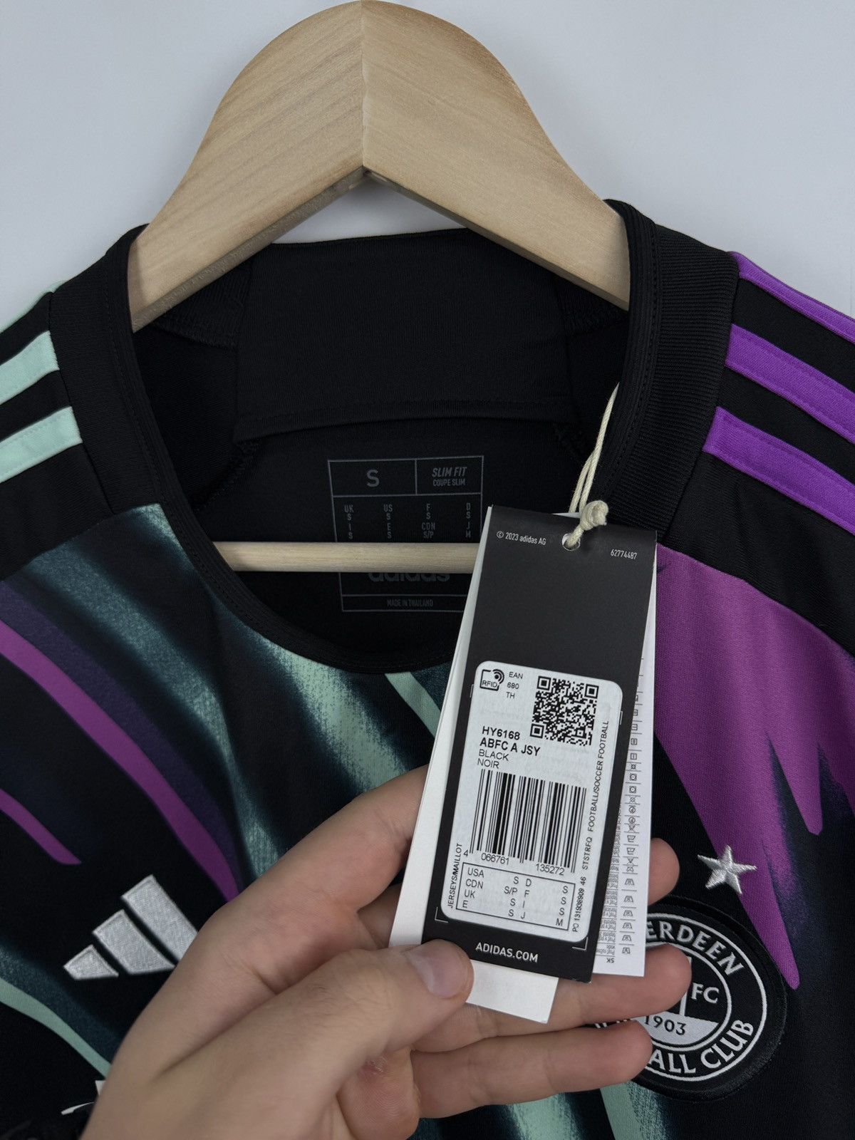 Adidas 🇬🇧 2023 Aberdeen FC Adidas Northern Light Away Soccer Jersey Size US S / EU 44-46 / 1 - 6 Thumbnail