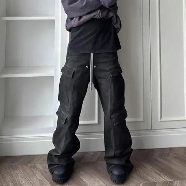 VIBE Hombre Drawstring Elastic Baggy Cargo Jeans y2k Size US 34 / EU 50 - 5 Thumbnail
