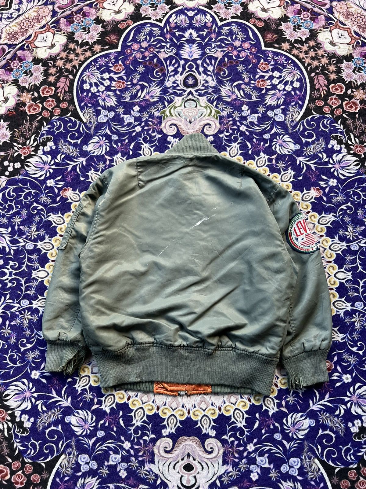 Japanese Brand Vintage Levis Ma-1 Green Army Bomber Jacket Size US S / EU 44-46 / 1 - 2 Thumbnail