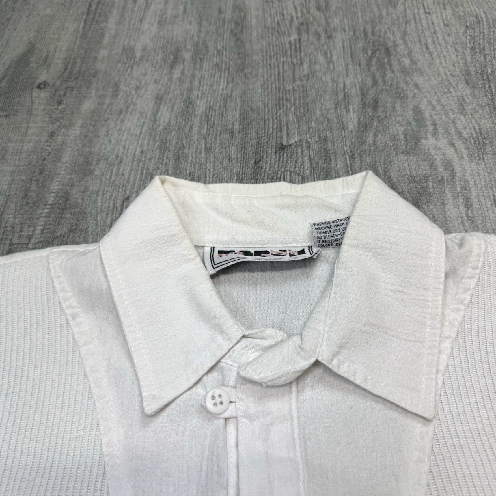 Vintage VINTAGE 80s FORUM Men's White Crepe Short Sleeve Button-Up Shirt Casual Business Formal M Size US M / EU 48-50 / 2 - 3 Thumbnail