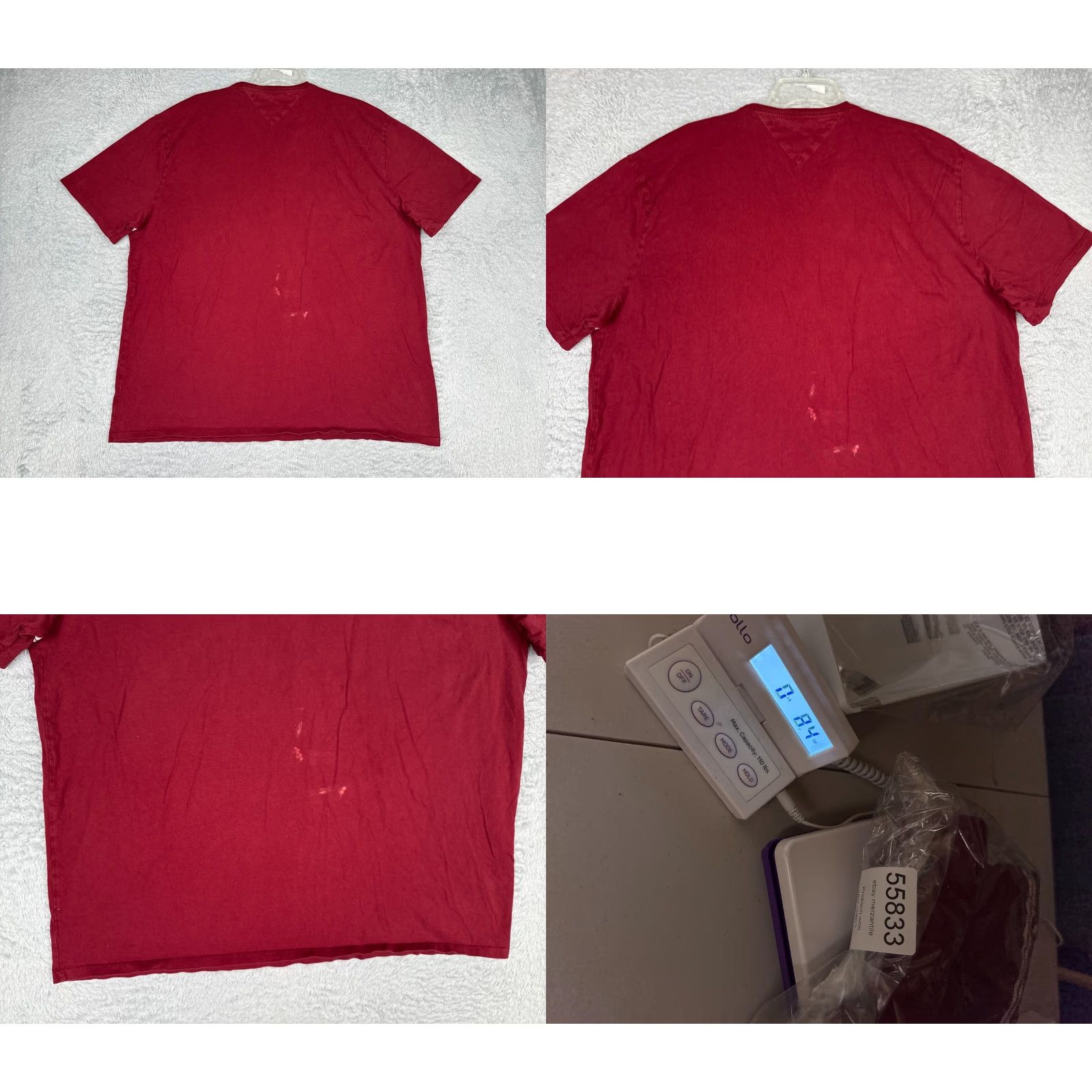 Tommy Hilfiger Tommy Hilfiger Shirt Adult 2XL Red 100% Cotton Crew Neck Jersey Embroidered Logo T-Shirt Mens Size US XXL / EU 58 / 5 - 9 Thumbnail