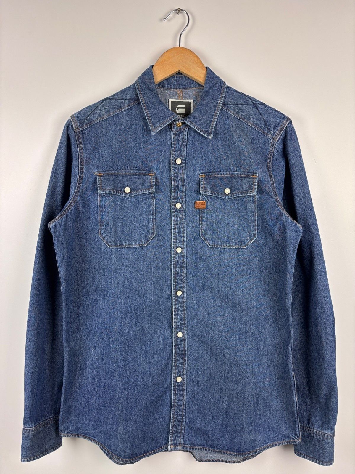 G-Star G-Star Raw Landoh Slim Denim Shirt Pearl Snap Blue Size M Size US M / EU 48-50 / 2 - 1 Thumbnail