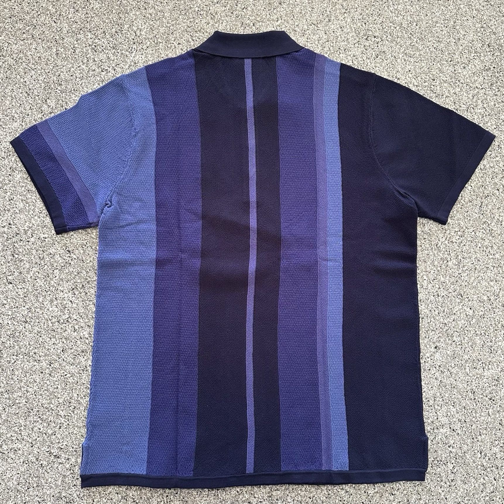 Fila Fila Polo Shirt Mens Large Blue Textured Striped Knit Polo Palazzo Paris Vintage 80s Size US L / EU 52-54 / 3 - 4 Thumbnail