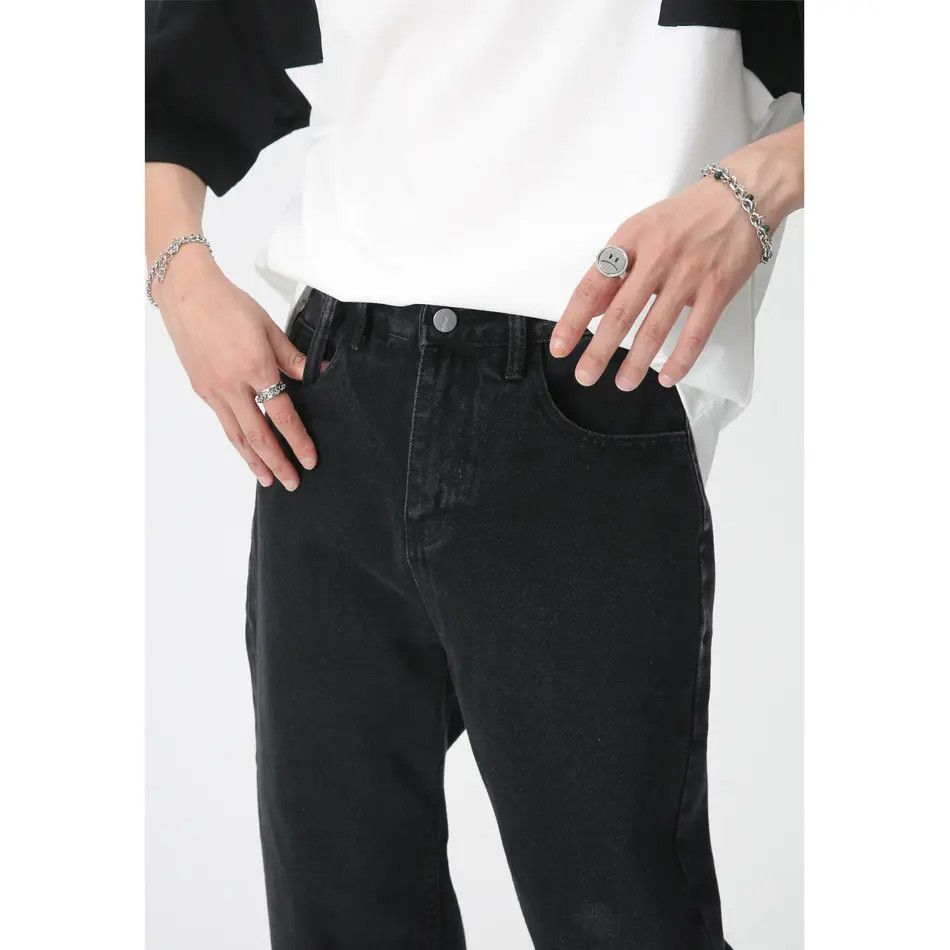 Japanese Brand Retro loose solid color straight leg jeans Size US 32 / EU 48 - 4 Thumbnail