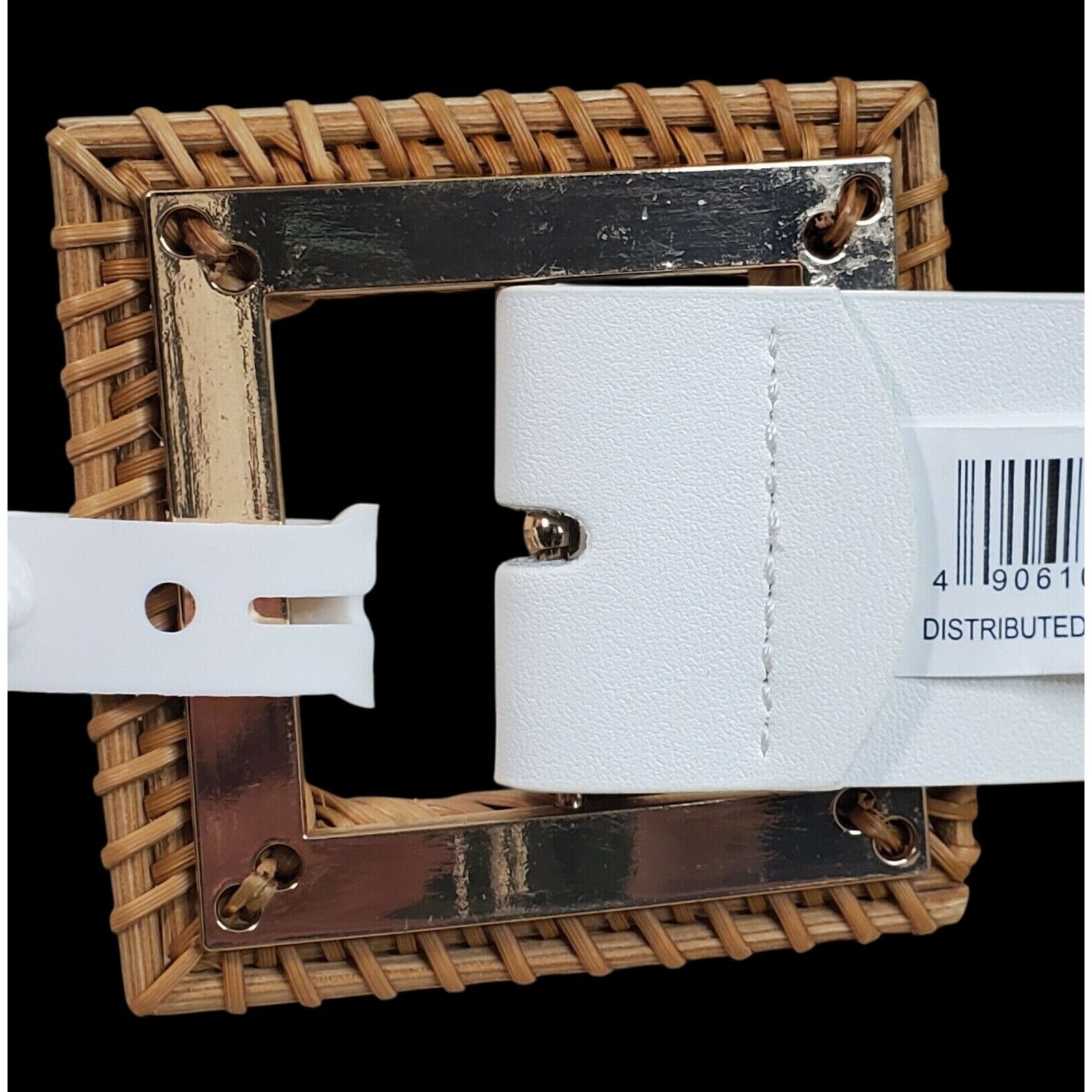 Other White Bonded Leather Belt With Woven Buckle By A New Day - S Size ONE SIZE - 6 Thumbnail