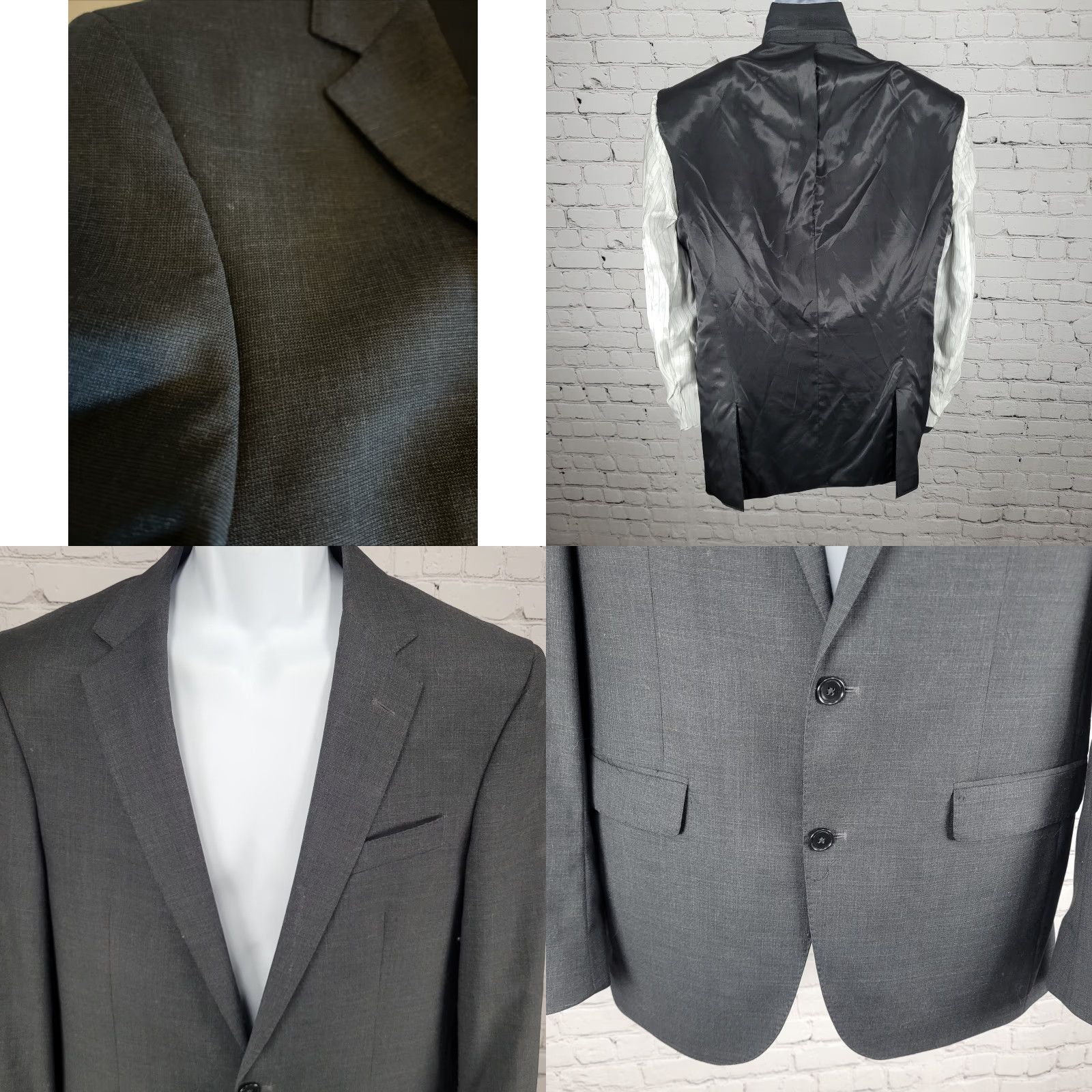 Kenneth Cole KENNETH COLE Grey Minitex Wool 2 Button Notch Blazer Sport Coat 40L MSRP 50 Men Suit Jacket Wool Solid 2 Piece Classic Formal Business Blazer Mens Size 40R - 8 Thumbnail