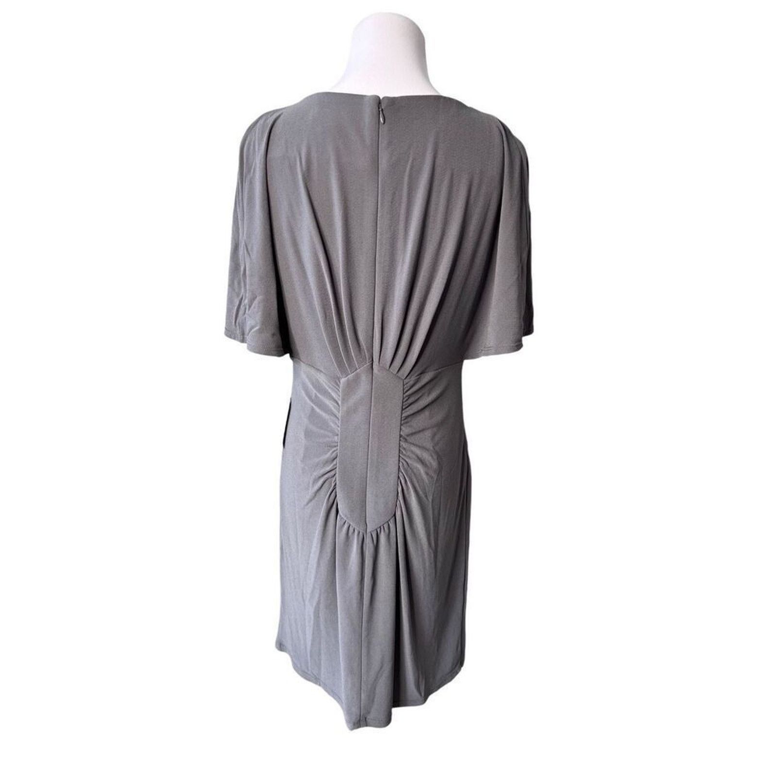 Jessica Simpson Jessica Simpson Grey Crepe Flutter Sleeves Dress MEDIUM NWT Size M / US 6-8 / IT 42-44 - 3 Thumbnail