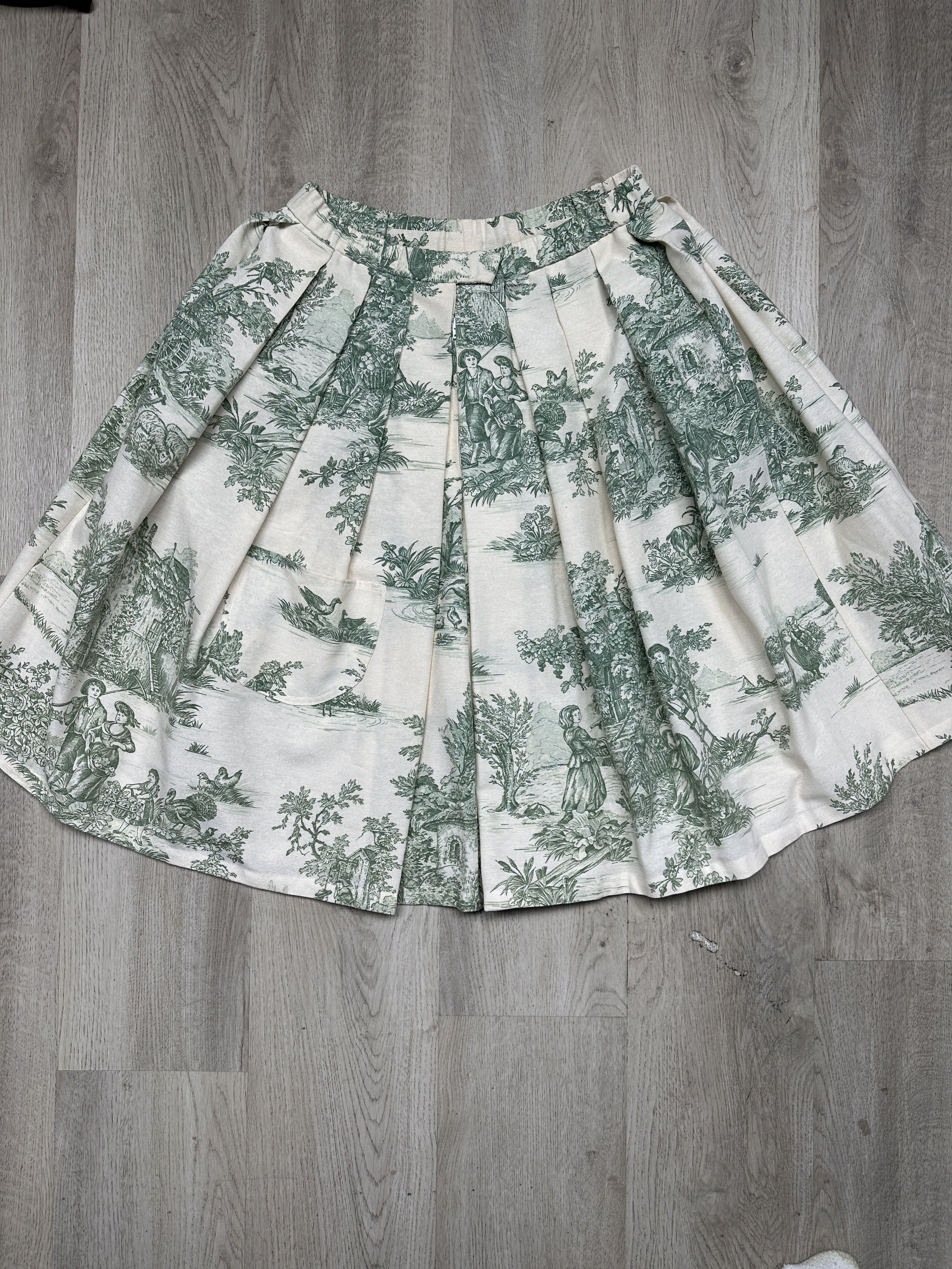 Vintage Toile de Jouy 90s Vintage Womens Baggy Shorts Skirt Size 30" / US 8 / IT 44 - 1 Thumbnail